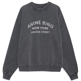Anine Bing Miles NY Sweatshirt, Washed Black 